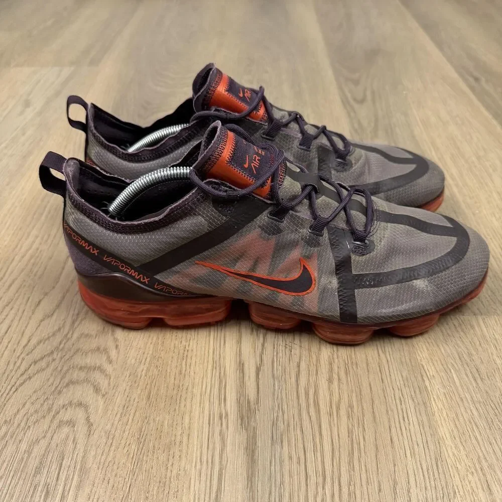 Nike Air VaporMax 2019 Shoes Mens Size 13 Gray Orange Running AR6631-601
